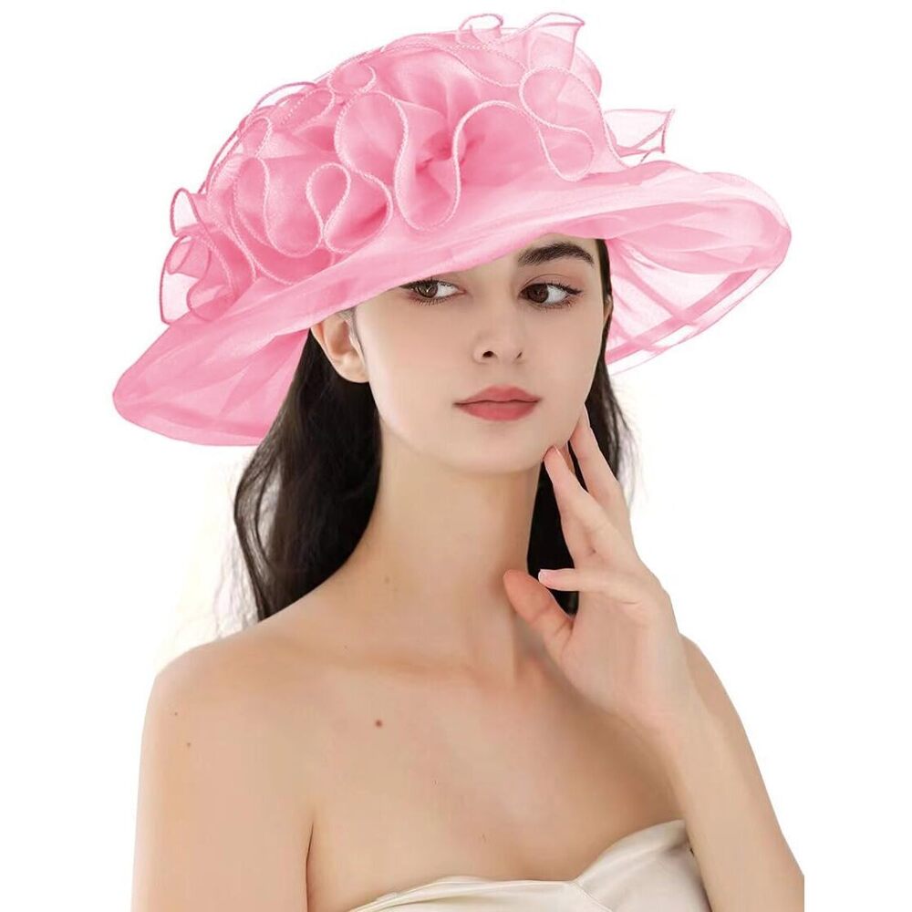2769 Women's Organza Cloche Bowler Hat Derby Fascinator For Tea Party
